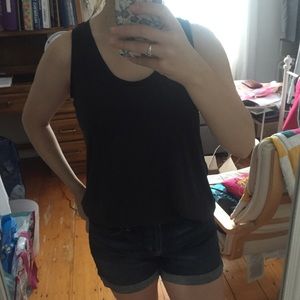 LOFT mixed fabric tank top blouse size M